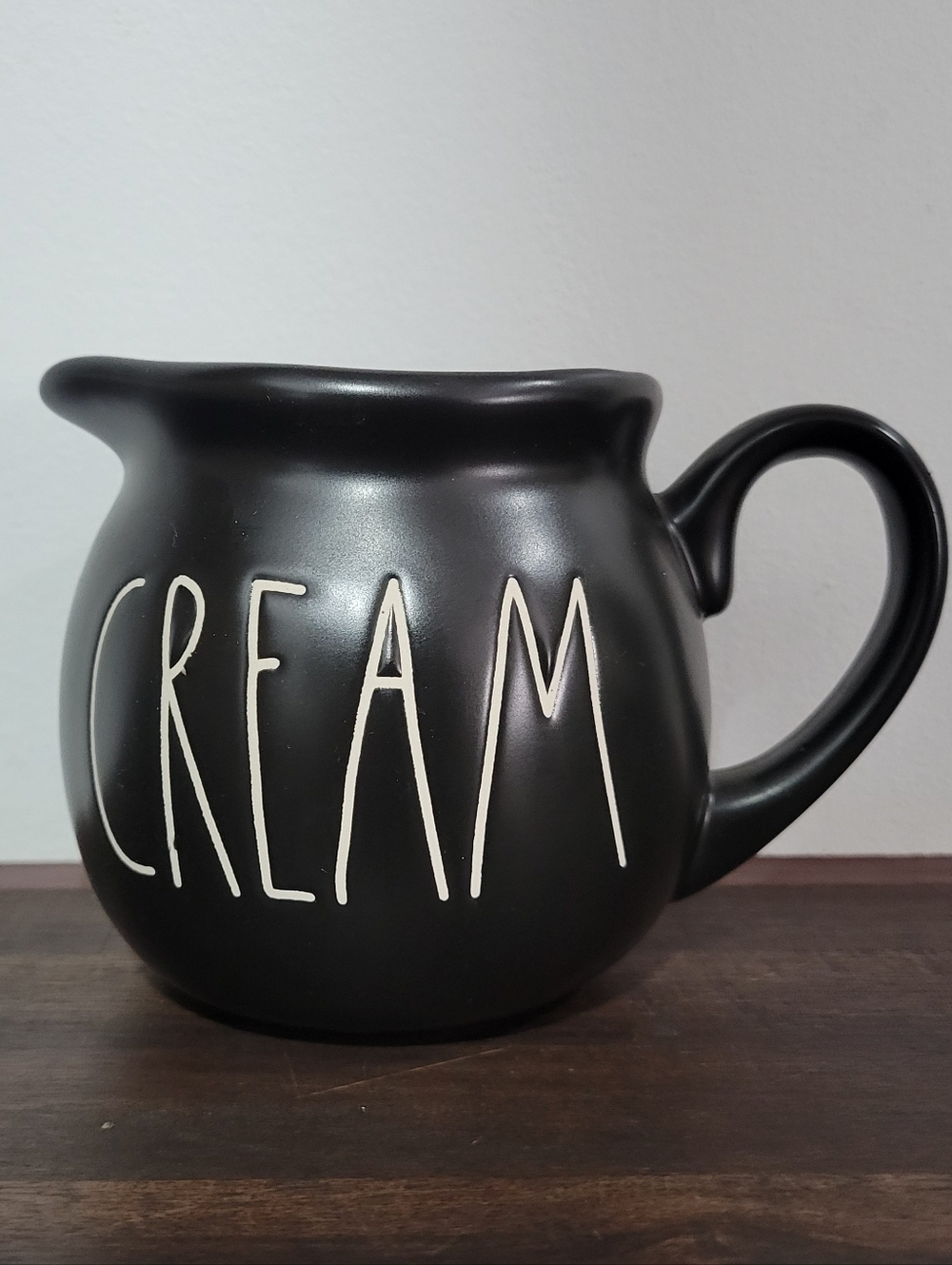 Rae Dunn Black 'CREAM' Ceramic Creamer